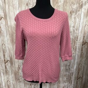 Marled Pink Crew‎ Neck Sweater - Size XL